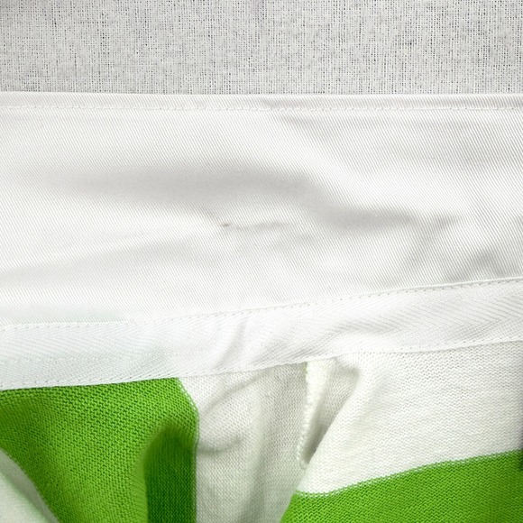 BARBARIAN RUGBY WEAR Womens Polo Shirt Medium Green White Stripe Patron Bee NEW - Picture 3 of 14